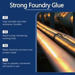 2pcs Strong Foundry Glue,Metal Repair Glue, AB Metal Glue Heary Duty Weld 85ml