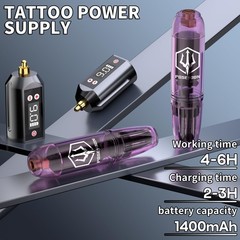 POSEIDON Tattoo Kit Gun Kit, Pen with 2PCS 1200mAh black
