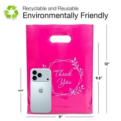 Choice Marts Merchandise Bags 100 Pink Color 9″x12″ Size 1.5Mil Thick Glossy …
