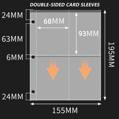50 Pack 400 Pockets 2.5×3.5 Trading Card SleevesA5 Binder 4 Pocket Card Sleev…