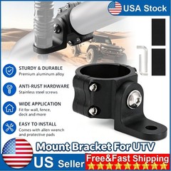 Aluminum UTV Roll Bar Flag Whip Light Bracket, 1.75″-2″ 360° Adjustable Mount
