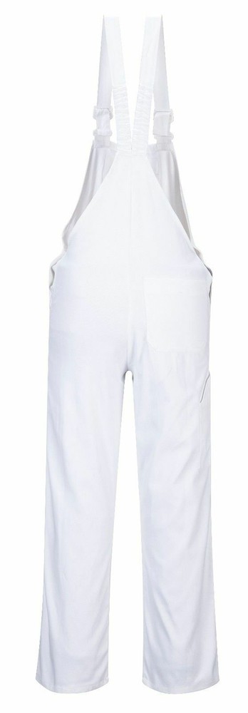 Portwest S810 Bolton White Cotton Painters Bib Overalls with Knee Pad Pockets