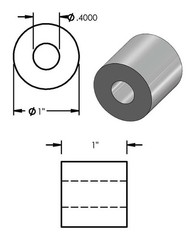 Aluminum Spacer 1″ OD x 3/8″ ID x Choose Your Length, Round Spacer Unthreaded St