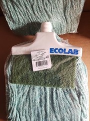 New Lot of 2 Ecolab Mop Heads Cut End Green 90060928 Ships FREE