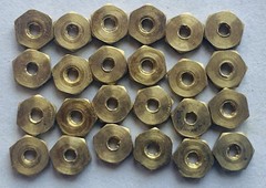 BRASS ROUND HEAD SLOTTED MACHINE SCREWS, NUTS 0-80 x 5/16″ 24PCS. NEW MODEL R.R.