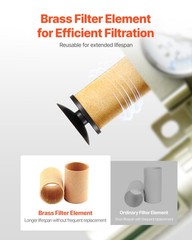 VEVOR Air Compressor Filter Regulator 3/4″ NPT 4-Stage Drying System Auto Drain
