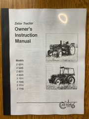 5211,5245,6211, 6245, 7211 Zetor Tractor Operator Instruction Maintenance Manual