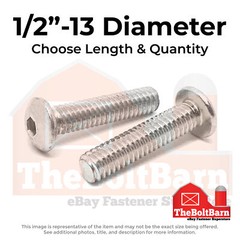 1/2″-13 Stainless Steel Button Socket Head Cap Screws (Choose Length & Qty)