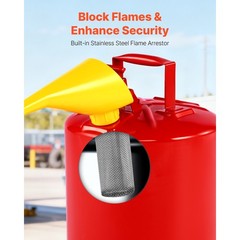 Uimoso 5 Gallon Red Safety Gas Can with Flame Arrester and Funnel