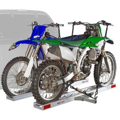 Black Widow Double Motorcycle Carrier with Ramp for 2″ Hitch, 600 Pound Capacity