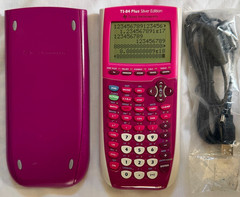 Texas Instruments TI-84 Plus Graphing Calculator Pink Silver Edition data cable