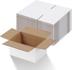 7x5x4 Inches Shipping Boxes Pack of 25, White Cardboard Corrugated Box for Ma…