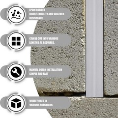 50ft Concrete Expansion Joint Filler Driveway Crack Filler EPDM Rubber Strip