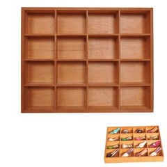 1 PCS Wooden Drawer Organizer 16 Compartments Serving Tray 13.4×10.6×2 Inch