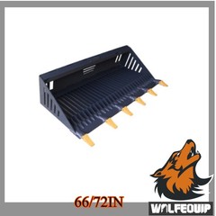High Quality Wolfequip 66in/72in Quick Attach Skid Steer Attachment Rock Bucket