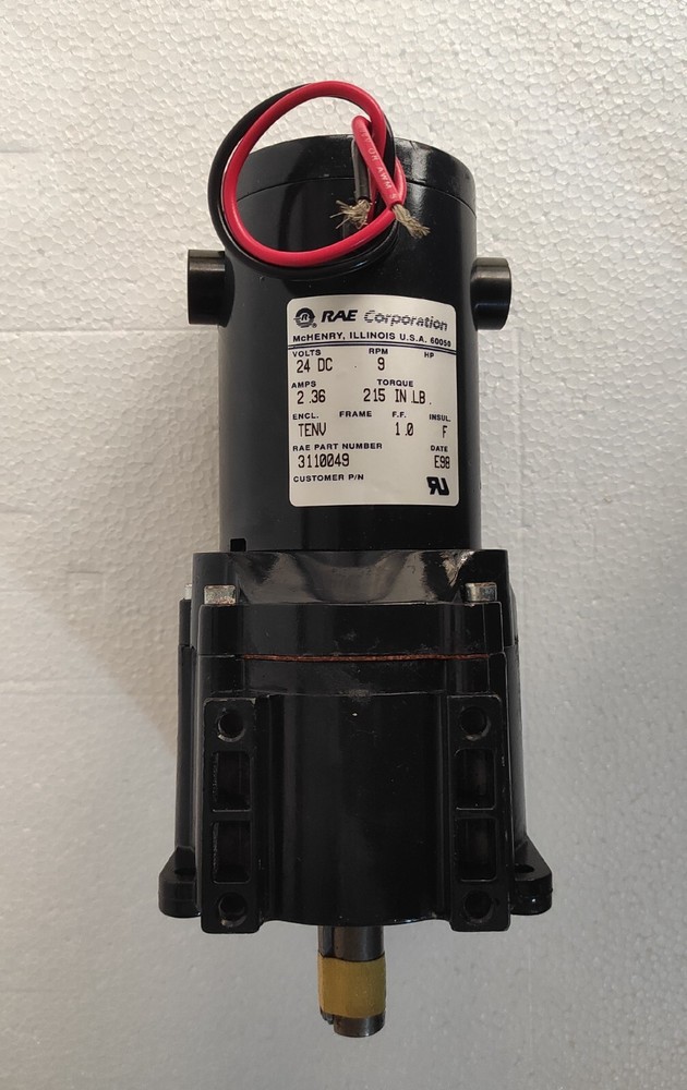 RAE Corporation 3110049 Motor 24VDC 9PRM 2.36A Torque 215 IN.LB.
