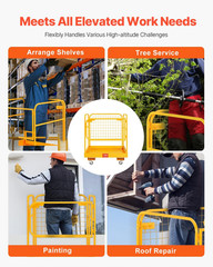 Forklift Man Basket, 36 X 36 Inches Forklift Safety Cage Work Platform 1200 Lbs