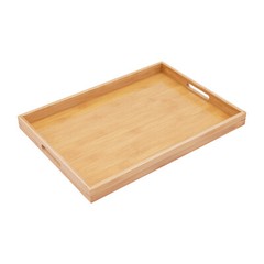 Bamboo Serving Trays 4pcs Modern Kitchen Trays For Hold Fruits Cakes Drinks