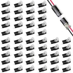 50 Pcs Solderless 2 Pin Wire Connectors Quick Splice Low Voltage Terminals Kit