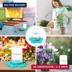 2 Pack Bee Feeder for Mason Jar, Silicone Bee Watering Station, Compatible with