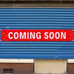 Large Coming Soon Sign Banner Outdoor Indoor 1.6 x 9.8 feet, multi-colored