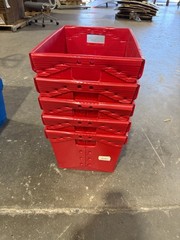 Lot of 5 Corrugated Plastic Postal Mail Type Totes Bin 18.5″L x 13.5″W x 11.5″H