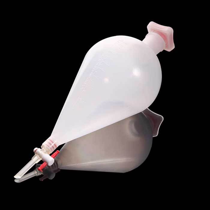 Plastic Separatory Funnel Set, PTFE Stopcock, Lab Chem Supplies, 125-1000ml