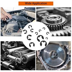 580PCS Black Alloy Steel E-Clip Assortment Kit, E-Clip Assortment Set Include…