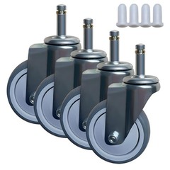 Heavy Duty 4 Inch Swivel Caster Wheels – Quiet Rubber Stem Casters Set of 4 w…