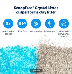 ScoopFree Premium Blue Crystal Cat Litter Tray Disposable Refill 6 Pack Control