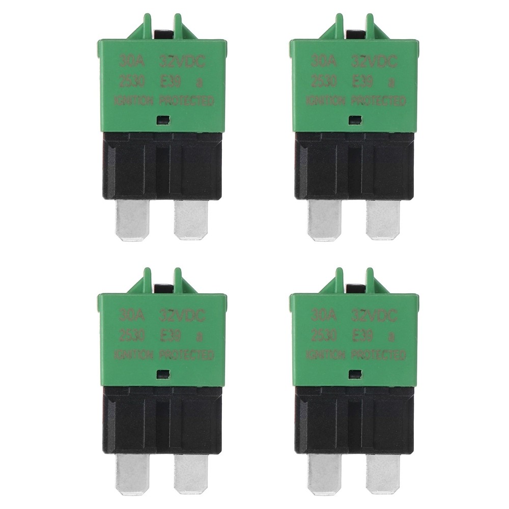 Manual Resettable Fuse,E39 32V DC 30A ATC/ATO Manual Blade Reset Fuse, Pack of 4