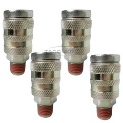 4 PC Industrial M style Air Compressor Quick Connect Coupler 1/4″ NPT Male Steel