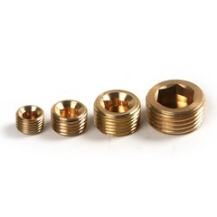 20pcs 1/8″ 1/4″ 3/8″ 1/2″ NPT Brass Hex Countersunk Plugs Socket Pipe Fittings