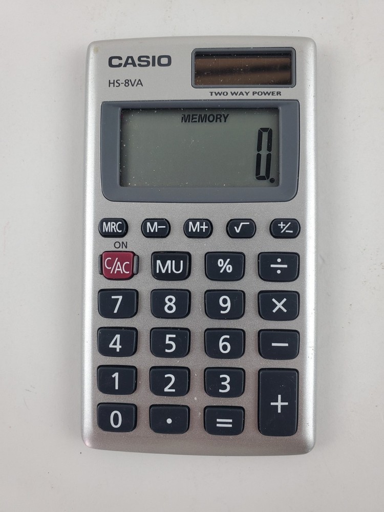 Casio HS-8VA Solar Powered Standard Function Calculator