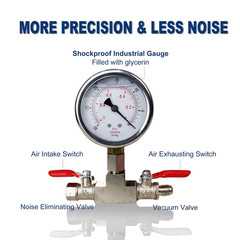BACOENG 3 Gallon Tempered Glass Lid Vacuum Chamber, Stainless Steel Degassing