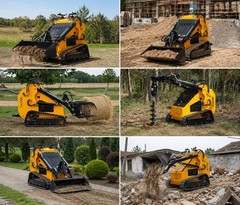 Pre-Sale Upgraded Mini Skid Steer Twin cylinder Tracked Loader 23HP Free Ship