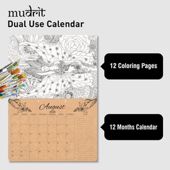 mudrit Desk Calendar 2026, 12 Months Large runs from Large, Brown