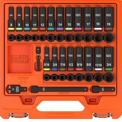 Klein Tools Knect 3/8 Inch Deep And Shallow Impact Socket Set Sae And Metric 44