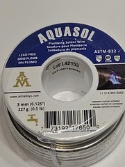 AIM Aquasol Lead Free Plumbing Solder 3mm (0.125 Inch) 227g (0.5lb)