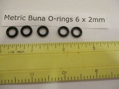 6mm ID x 10mm OD x 2mm thick O-ring. Buna-70. Quan 5.