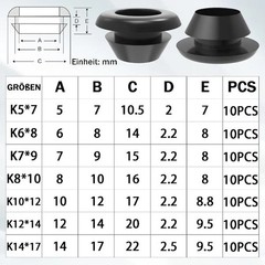 70Pcs Rubber Grommet Kit, Cable Wire Hole Grommets for Automotive Wiring
