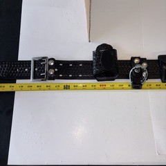 VTG Basketweave Leather Duty Belt w Cuffs Cuff Holder N Accessories 30-32 Inches