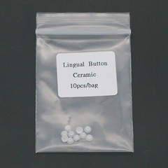 100 Pcs Dental Orthodontic Ceramic Lingual Button Clear Bondable Round Base Mesh