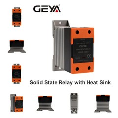 GEYA Single Phase Solid State Relay SSR-10/25/40DD 3-32DC to 5-220DC &Heat Sink