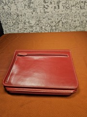 Franklin Covey red leather zipper binder planner 7 ring 10.5 x 8