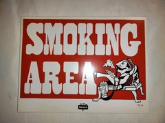Vintage SMOKING AREA Hookah Pipe Sign Nassco TC-6 NOS