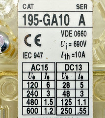 Lot of 2 New Allen Bradley 195-GA10 Ser A Auxiliary Switch Contact 10A 600VAC
