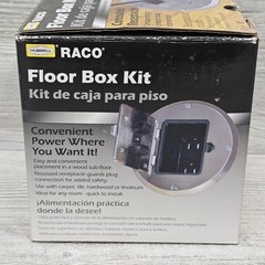 RACO 6239NI Floor Box Kit Nickel Plated Concealed Duplex Receptacle 15A 125V