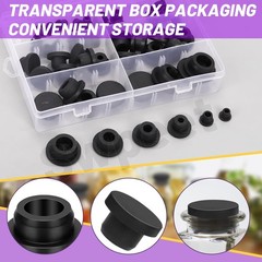 51 Pcs 6 Sizes 8.3/10/15/19/21/26mm Silicone Rubber Hole Plug Kit, T-Shaped