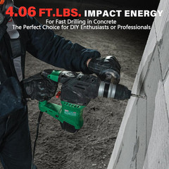 1-1/4″ Heavy Duty Sds-Plus Rotary Hammer Drill for Concrete/Masonry | 12.5 Amp C